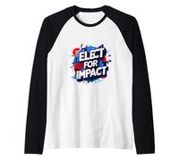 Elect for Impact Political Graffiti - Vote, Civic, Hip-Hop Raglan Baseball Tee