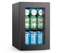 Electactic - 12 Bottle/48 Can Wine Cooler, Mini Glass Fridge Door with Adjustable Shelves, Digital Temperature Display, Freestanding Small Fridge for Soda