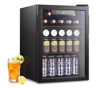 Electactic - 95 Can Refrigerator, 2.6 Cubic Feet Mini Fridge for Glass Door for Beer, Soda, Wine, Digital Temperature Control for Home Office Bar