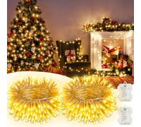 Electight 10M*2 String Lights Battery Operated with Timer, Waterproof Battery Powered Twinkle Lights, 8 Modes Multicolor Fairy Light for Indoor & Outdoor Party Bedroom Garland Tree Christmas Decor