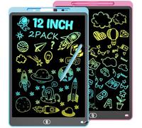 Electight 12 Inch Drawing Tablet for Kids, 2 Packs Colorful LCD Writing Board Toys for Boys Girls, Erasable Drawing Board Learning Educational Gifts for 3 4 5 6 7 Years Old Toddlers Birthday Christma