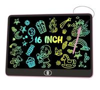 Electight 16 Inch Light Up LCD Writing Tablet, Colorful Drawing Pad with Lock & Delete Function, Writing Board for Kids Age 3-9 Year Old Girls Boys, Learning Gift & Educational Toys - Pink