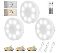 Electight 16 LEDs Motion Sensor Lights Indoor with Remote, 3 Pack