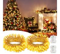 Electight 5M*2 String Lights Battery Operated with Timer, Waterproof Battery Powered Twinkle Lights, 8 Modes Fairy Light for Indoor & Outdoor Party Bedroom Garland Tree Christmas Decor