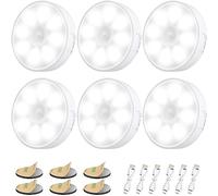 Electight 6 Pack Motion Sensor Lights Indoor, 8 LEDs Night Light USB Rechargeable, LED Adhesive Lamp with Magnetic Base, 3000K Induction Nightlight & 400mAh Battery, for Wardrobe,Stairs,Closet,Hallway