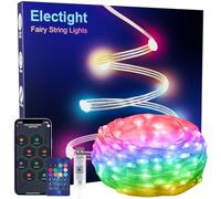 Electight RGB Smart IC Fairy Lights Multicolor 5M/16FT 50 LED, [APP Bluetooth&Remote] String Lights, USB Powered & Waterproof, Music & Voice Control for Indoor Outdoor, Bedroom, Christmas Wedding