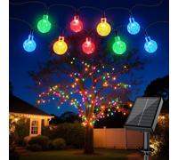 Electight Solar Bubble String Lights Outdoor [2.3cm Large Bulbs], 12M 60LED Garden Fairy Lights, 8 Lighting Modes, IP65 Waterproof, Perfect for Garden/Yard/Patio Home Decor