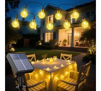 Electight Solar Fairy Lights Outdoor Waterproof, 39ft 100 LED Solar Garden String Lights, Crystal Ball 8 Modes Decorative Festoon Lights for Tree, Patio, Home, Wedding, Party, Christmas (Warm Yellow)