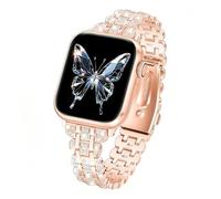 ELECTIM Bing Bands Compatible with Apple Watch Band for Women 38mm 40mm 41mm 42mm 44mm 45mm 46mm 49mm, Jewelry Replacement Strap for iWatch Series 11 Ultra 2 10/9/8/7/6/5/4/3/2/1/SE Ultra (Rose Gold