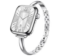 ELECTIM Slim Silver Bracelet Apple Watch Bands for Women 38mm 40mm 41mm 42mm, 0.3 Inch Width Stainless Steel Thin Dressy Metal Band for iWatch 11/10/9/8/7/6/5/4/SE/3/2/1 Series Elegant Luxury Strap