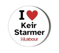 Election 2024 I Love KEIR STARMER - 6 x 87mm (3.4 inches) Stickers