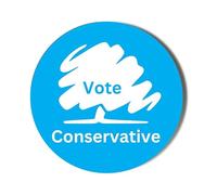ELECTION 2024 - VOTE CONSERVATIVE - TORY PARTY LOGO - 38mm SMALL BADGE