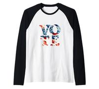 Election Day USA Voter Watercolor Vote Democracy America Raglan Baseball Tee