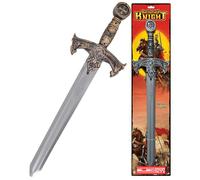 Electoys Battlefield Knight Toy Sword Medieval Costume Accessory Lightweight Plastic Play Weapon Childrens Role Play Historical Fancy Dress Prop Ornate Silver Grey Blade Bronze Handle Adventure
