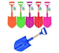 Electoys Beach Kids Spade 49cm Wood Shaft Plastic Shovel | Beach Spades Sand Pit Accessories | Garden Digging Spade for Children | Soil Scoop Seaside Sandpit Toys for Kids | Assorted Colour | 1 Pack