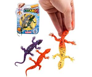 Electoys Colour Changing Lizard Toys for Kids - Sensory Novelty Toy Animals - Interactive Hand-Sized Reptile Figures with Bright Colours - Water Play Educational Toys - Flexible Material