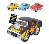 Electoys Die-cast Metal Toy Cars Pull Back Power Assorted Colours Small Scale Model Vehicles for Children Collectible Cars with Bright Designs and Self-Propelling Fun