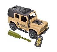 Electoys Dino Rescue Jeep Toy Car for Kids with Screwdriver Dinosaur Assembly Playset Role Play Adventure Vehicle Buildable Plastic Construction Imaginative Play for Children