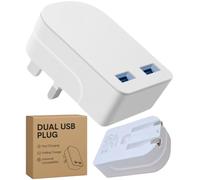 Electoys Double USB Charging Plug | Foldable USB Plug Charger | Travel Folding Dual Port Wall Charger 3.0-5V 3A | Universal Phone Fast Charging Adapter | Compatible with iPhone Samsung Kindle Huawei