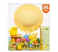 Electoys Easter Bonnet Hat - Easter Egg Hunt Set - Treasure Hunt Kit with Large Eggs, Bonnet Hats, Chicks, Basket Fillers, Decorations, Crafts & Gifts for Kids - Nest & Egg Bundle | 37Pcs Bundle