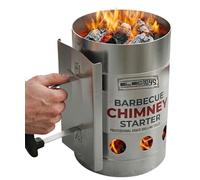 Electoys Fire Lighters BBQ Charcoal Fire Starter Kit - Galvanized Steel BBQ Briquettes Chimney Kit - Rapid Coal Burner Outdoor Barbecue Grill Briquettes - Camping Coal Starter - Ergonomic Handle