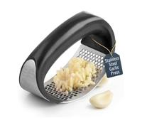 Electoys Garlic Press Crusher Kitchen Rocker, 304 Stainless Steel, Easy-Squeeze Tool with Garlic Peeler and Cleaning Brush for Smashing, Easy to Use & Clean Kitchen Tool