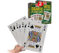 Electoys Gigantic Playing Cards Oversized Plastic Coated Paper Large Face Deck for Family Games Leisure & Entertainment Fun Easy-to-See Design Durable Cards for Home Social Gatherings - 2 Pack