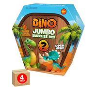 Electoys Jumbo Dinosaur Surprise Box for Kids Collectible Blind Box Toy with 8 Mystery Dinosaur Toys Colourful Hexagonal Gift for Boys and Girls Fun Unboxing Experience Family Play - 4 Pack