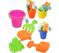 Electoys Kids Bucket and Spade Set | 10.5cm Small Spade Bucket Moulds Set | 5pcs Baby Beach Toys Kit | Sandpit Toys for Kids | Summer Travel Beach Toy for Kid | Assorted Colours