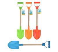 Electoys Kids Spade 53cm Plastic Shovel | Wood Shaft Beach Spades Sand Pit Accessories | Garden Digging Shovel for Children | Soil Scoop Sand Seaside Sandpit Toys for Kids | Assorted Colour | 4 Pack
