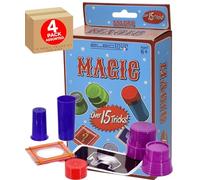 Electoys Magic Tricks Set for Kids with 15 Fun Tricks Sky Blue Hob - Kit Educational Toy Includes Coins Cups and Instructions Boosts Confidence and Dexterity Family Game - 4 Pack
