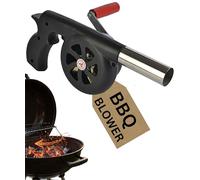 Electoys Manual BBQ Air Blower - Hand Crank Camping Fan Fire Starter for Charcoal Grill - Outdoor Picnic Mini Portable Coal Chimney Lighter Blower Gun - Outdoor Travel Stove Accessories
