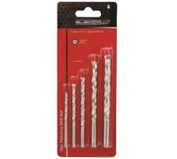 Electoys Masonry Drill Bit Set 5Pcs - Carbon Steel Power Drill Bits for Brick, Concrete, Stone & Block - Multi-Pack Sizes 4mm, 5mm, 6mm, 8mm & 10mm - Heavy Duty DIY Construction Hand Tool