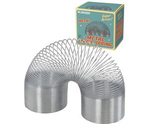 Electoys Metal Spring Toy Classic Magic Spring for Kids Flexible Silver Helical Wire Fidget Toy for Dynamic Play and Tactile Amusement Handheld Novelty Item Cascades Down Stairs for Children TY2168