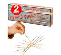Electoys Pick-Up Sticks Game Traditional Retro Table Toy Colourful Wooden Dexterity Family Party Game Hand-Eye Coordination Compact Portable Set Classic Favourite for Kids & Adults
