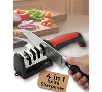 Electoys Professional Kitchen Knife Sharpener - 2 Stage Knife Sharpener UK - Manual Kitchen Tools & Gadgets - Sharpening Tool for Steel Knives - Ergonomic Non Slip Handle Grinder for Chef Knives