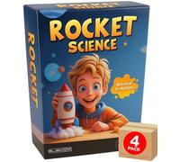 Electoys - Rocket Science Kit for Kids Educational STEM Experiments Children Build Your Own Tabletop Model Learn Physics Chemistry Science at Home Fun Hands-On Activities Colourful Medium Box - 4 Pack