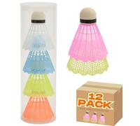 Electoys Shuttle Cocks in Tube | EVA Badminton Shuttlecock Set | Outdoor Shuttlecocks for Badminton Game | Durable Shuttlecocks for Kids & Adults | Outdoor Summer Garden Sports Fun | 12 Pack
