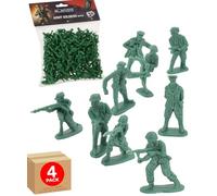 Electoys Toy Army Soldiers Green Plastic Miniature Figures for Children Imaginative Play Collectible Set War Themed Games Hard Plastic Small Hands 160 Pieces 4 Pack