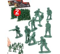 Electoys Toy Army Soldiers Set Green Miniature Plastic Figures for Imaginative Play Small Scale Uniform Military Characters Creative Battle Scenarios for Collecting Combat Mission 160 Piece 2 Pack