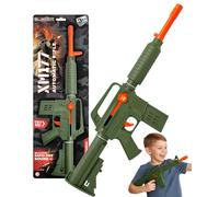 Electoys Toy Automatic Rifle for Children Green Orange Realistic Rapid Fire Sound Medium Size Safe Plastic Toy Gun for Kids No Batteries Required with Bright Safety Tip - 2 Pack