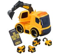 Electoys Toy Construction Vehicle Digger for Children Yellow Small-Scale Friction Powered Kids Construction Toy Durable Plastic Realistic Details Assorted Styles Imaginative Play Collectible