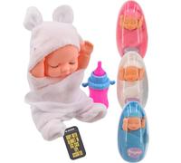 Electoys Toy Doll with Soft Blanket Wrap and Feeding Bottle Small Handheld Comfort Toy for Imaginative Role Play Nurturing Behaviour Children Years Snugglekins Range