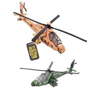Electoys Toy Helicopter Pull Back Action Combat Model with Light and Sound Effects Small-Scale Apache Style Helicopter for Imaginative Play for Kids Aged 3 and Over Collectible Die-Cast Toy