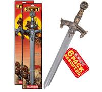 Electoys Toy Sword for Kids 61cm Knight Roleplay Medieval Costume Accessory Plastic Battle Blade Safe Play with Ornate Handle Ideal for Fancy Dress Imaginative Play Outdoor Adventure 6 Pack