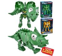 Electoys Transformable Dinosaur Robot Toys 2-in-1 Action Figures Dinosaur Series for Kids Medium Size Colourful Plastic Mecha Robots Imaginative Play for Boys Girls 4 Pack