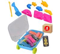 Electoys Unicorn Dough Modelling Kit for Children Creative Craft Toy Set with Multicoloured Dough Moulds Tools and Portable Plastic Case Fantasy Play Modelling Fun 4 Pack