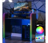 Electra 110cm LED Gaming Desk with Wireless Charging and Drawer X Rocker Black One Size