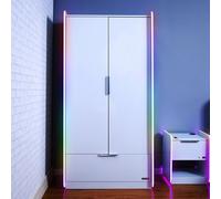 Electra 2 Door Wardrobe with LED Lights White