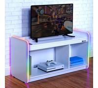 Electra TV Unit for up to 42" TV's, Shelves and LED Lights X Rocker White One Size